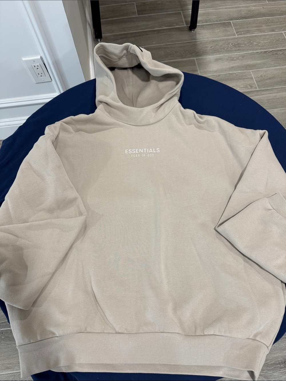 Essentials Turtleneck Hoodie in Light Beige